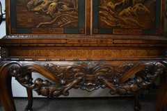 Asian Style Carved and Hand Painted Bookcase / Cabinet