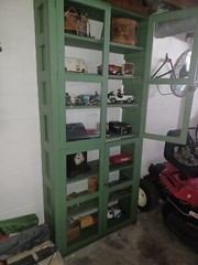Vintage Store Display 1800s Original Green Curio Store Display Cabinet Showcase