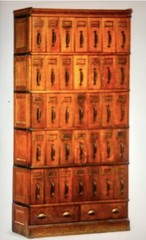 Antique Globe Warnicke Quarter Sawn Oak 37-Drawer Stacking File Billing Cabinet