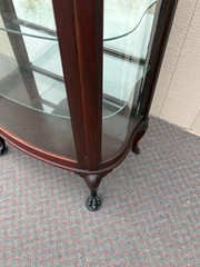 67681 Mahogany Serpentine China Cabinet with Claw Feet, 1930s
