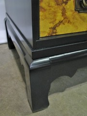 1960s Mid Century 3- Part Credenza/Chest On Base Black Faux Tortoiseshell Fronts