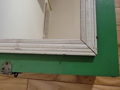 Vtg Shabby Wood Country Wall Medicine Cabinet Mirror Chic Distressed Chippy SEE