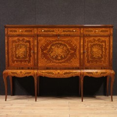 Bar cabinet inlaid wood furniture vintage sideboard commode 20th century