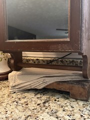 RARE Antique 1900s Hand Made Medicine Cabinet Mirror and towel bar
