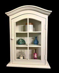 Wall Mount/Stand Curio Spice Trinket Cabinet Apothecary Shelf Cottage 20x15x6