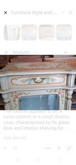 Curio cabinet And two In tables , french manufacturer , beautiful cocoa revival