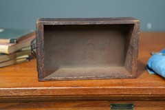 Antique Apothecary Cabinet Wood Drawer Cast Iron Pull Vintage Single