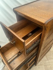 Antique Yawman and Erbe Tiger Oak Vertical File Cabinet Arts and Crafts c1910