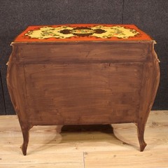Lacquered commode painted dresser antique Tuscan style chest drawers 20th cent