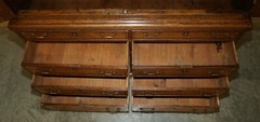 EXQUISITE ANTIQUE 1800 SHERATON INLAID HOUSEKEEPERS CUPBOARD WARDROBE DRAWERS