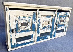 Antique french maiboxes early 1900’s painted wood furniture cabinet