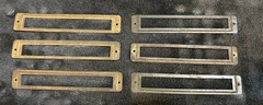 Lot of 6 Vintage Steel Brass Plated Cabinet Drawer Label Holders Card Catalog