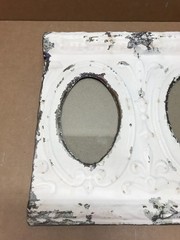VTG Triple 4×6 Oval Photo Tin Ceiling Metal Shabby Picture Frame Old 784-26B
