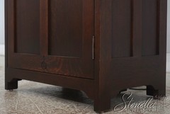 73379: STICKLEY Roycroft Mission Oak Leaded Glass Cabinet