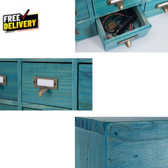 9 Drawers Library Card Catalog Cabinet with Labels Apothecary Cabinet Tabletop..