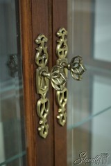 54445: PULASKI Beveled Glass 2 Door Cherry Curio Cabinet