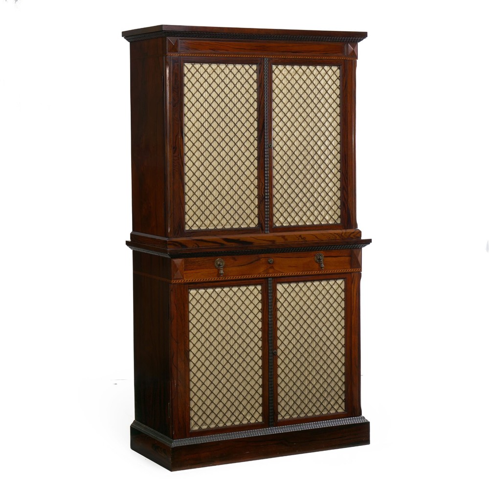 Mellier & Co English Rosewood Humidor Cabinet, circa 1880