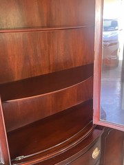 Vintage 1950s Drexel New Travis Court Mahogany Bow FrontChina Cabinet Hutch