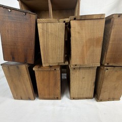 Antique Early Country Primitive Wood 8 Drawer Spice Drawer Cabinet 16” High