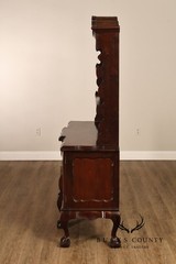 Queen Anne Style Welsh Two Piece Open Hutch Cabinet With Carved Claw & Ball Feet