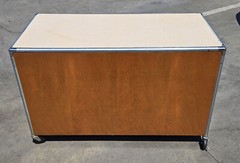 Fleetwood Mid-Century Modern Industrial Rolling Credenza Cabinet Henry P Glass