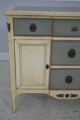 L60315: French Louis XV Paint Decorated Server Console Cabinet