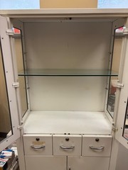 Antique Shampaigne Medicine Cabinet with 3 glass shelves