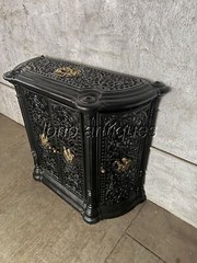 SUPERB 19th CENTURY FRENCH CAST IRON AND BRONZE CABINET / DRY BAR. ETERNAL FLAME