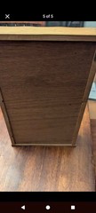 Antique Folk Art Hand Painted Wooden Wall Cabinet with Door, Drawer, Shelves