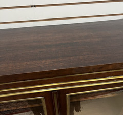 ANTIQUE FRENCH LOUIS XVI MAHOGANY VITRINE CURIO BOOKCASE CABINET 63.5” High