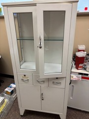 Antique Shampaigne Medicine Cabinet with 3 glass shelves