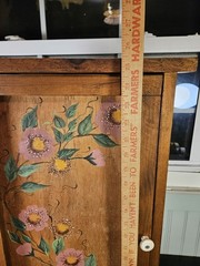 Vintage Wooden Cupboard Cabinet Hand Painted Floral Bathroom Storage