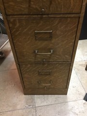 Rare Antique Macey Tiger Oak Metal Four Drawers File Cabinet Metal Body !