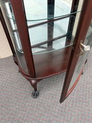 67681 Mahogany Serpentine China Cabinet with Claw Feet, 1930s