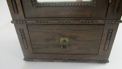 Kitchen Medicine Apothecary Bathroom Cabinet Carved Wood Ornate Hobnails