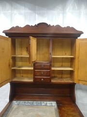 Antique Oak Dry Sink Cupboard Survivor Original Finish 1895 Dovetailed