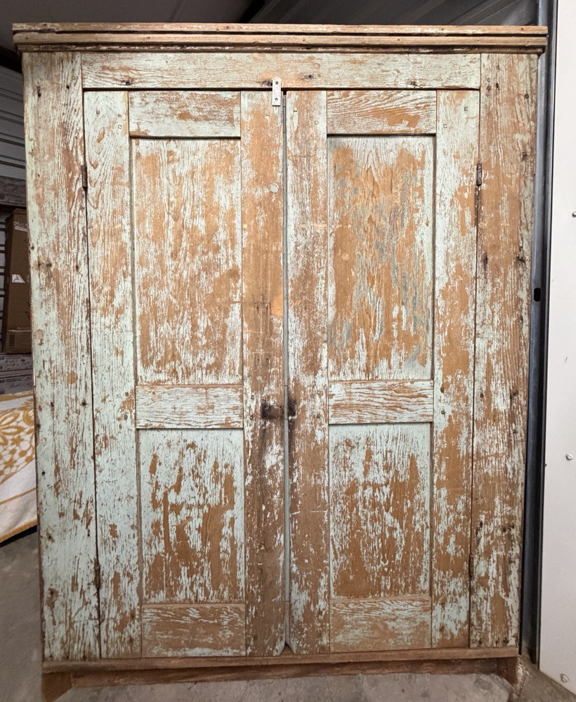 Antique Primitive Corner Cupboard Original Paint 48″ x 64.5″ Found in Atlanta