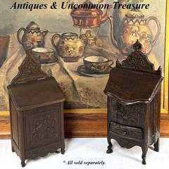 Carved Wood French Country French 16.5″ Tall Salt Box, Cabinet after 18c Style