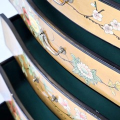 Chinese hand-painted 5-drawer cabinet | USED & VINTAGE | Gold Leaf oriental desi