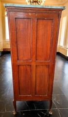 Louis XV Style Vitrine Marquetry 19Century with Marble Top & Gilded Ornaments 