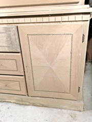 VINTAGE MID CENTURY BIEDERMEIER STYLE CABINET WITH CHECKERBOARD INLAY