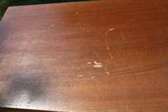 Vintage One-Drawer Washstand Cabinet (Refinished) Walnut? 30″ W, 28.5″ H, 16″ D