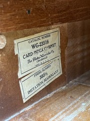 Globe Wernicke Antique Library Card Catalog File Cabinet 2 Drawer