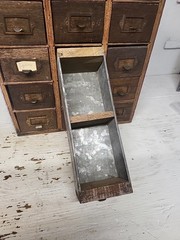 Vintage 15 Original Drawer Index Card File Cabinet Rustic