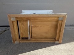 Vintage Victorian Shabby Chic White Painted Dry Sink Cabinet Wash Stand Table W6