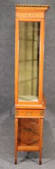Fine Satinwood Paint Decorated English Adams Vitrine China Cabinet Circa 1900