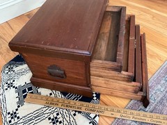 Antique Apothecary Wooden Cabinet Box with Multiple drawers Brass Hardware