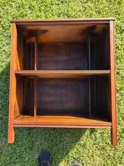 Vintage Mid-Century Modern Record Cabinet / Open Bookshelf