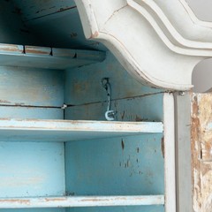 19th Century Swedish Gustavian Pine Wedding Cabinet in Gray Painted Finish