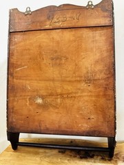 Antique Wall Mounted Wood Locking Medicine Cabinet Mirror Door Towel Rack Shelf